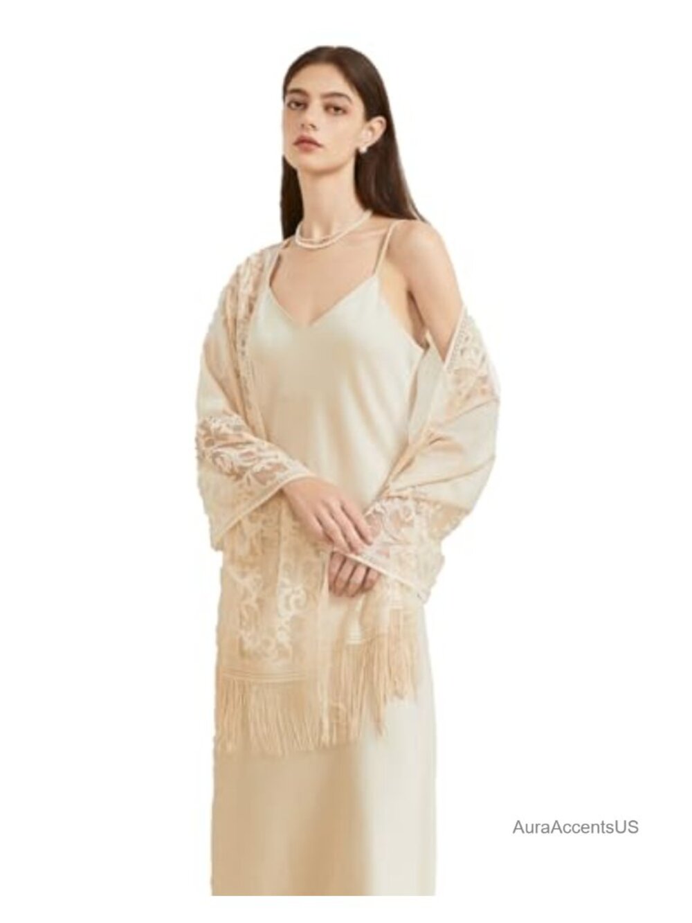 Womens Lace Shawl Wrap Wedding Evening Party Fringe